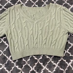 long sleeve knit crop top